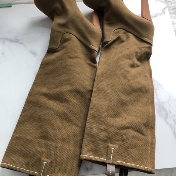 Reed Krakoff Made in Italy Brown Fabric Long Boots Size EU 39/ US 8.5 - Picture 12 of 15